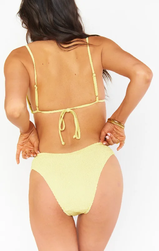 Convertible bikini that can be worn in multiple styles for versatilityWave Bottom ~ Lemon Scrunch