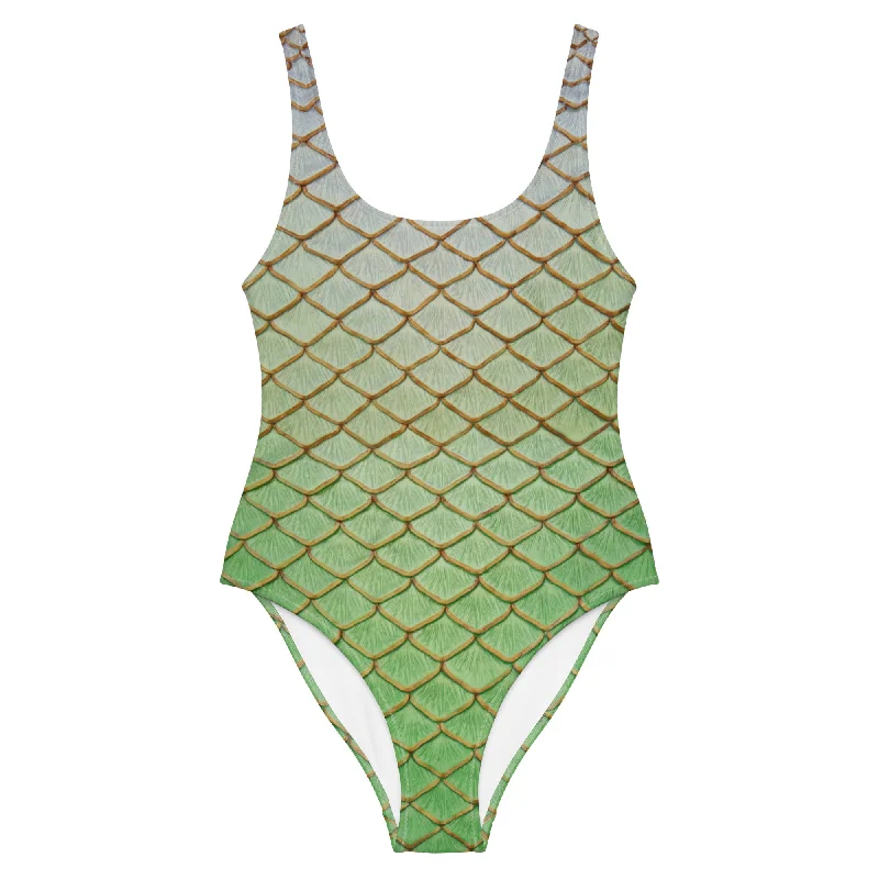 Striped bikini with a classic pattern for a timeless beach aestheticThe Luna Moth One-Piece Swimsuit