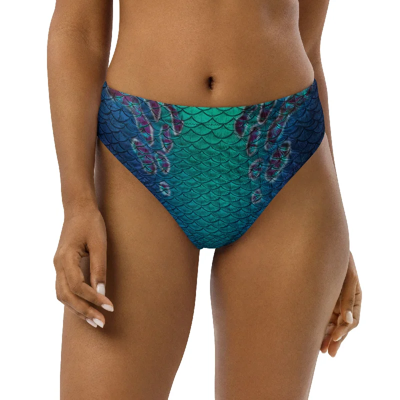 Striped bikini with a classic pattern for a timeless beach aestheticAbalone Abyss Recycled High-Waisted Bikini Bottom