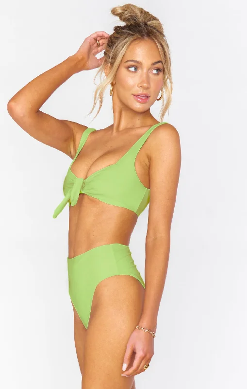 Sustainable bikini made from recycled materials for eco - conscious beachgoersPalma Bottom ~ Mojito Green