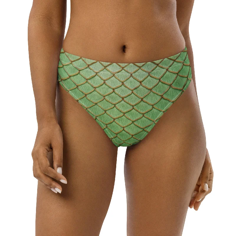 Neon - colored bikini to stand out on the beachThe Luna Moth Recycled High-Waisted Bikini Bottom