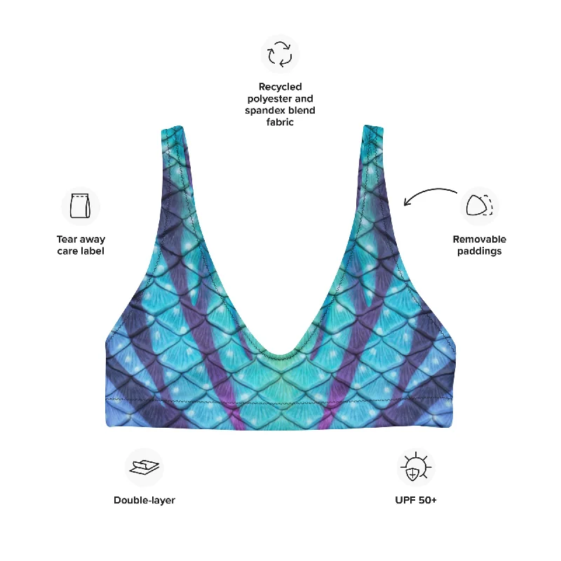 Long - line bikini top for added support and a fashionable lookNavi Nightfall Recycled Padded Bikini Top