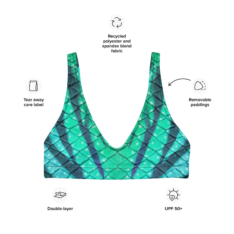 Push - up bikini top to enhance the bust for a confident beach appearanceWay of Water Recycled Padded Bikini Top