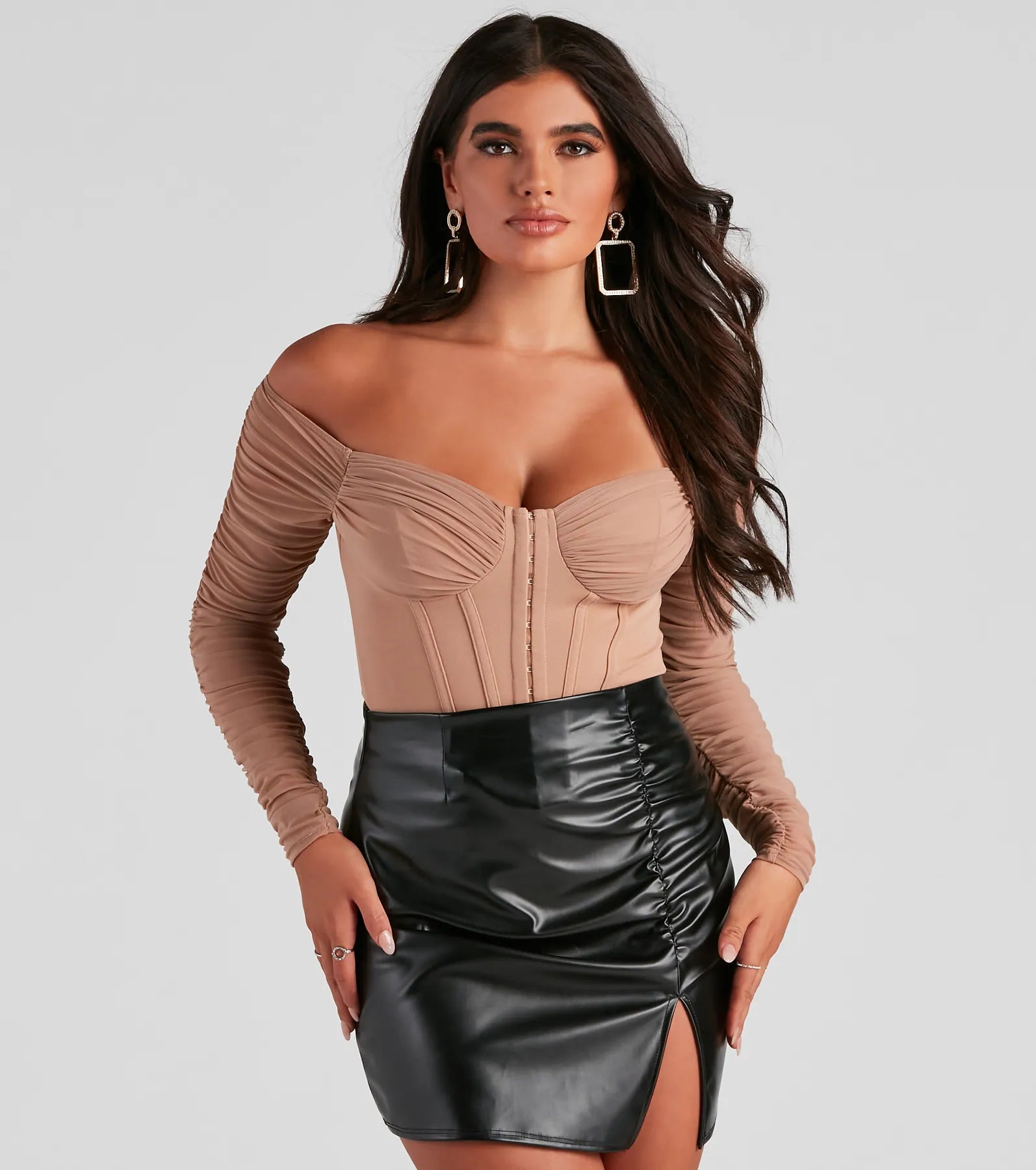 Plus Size Women Long Sleeve Top for a Flattering and Comfortable FitRuched Moment Cropped Bustier