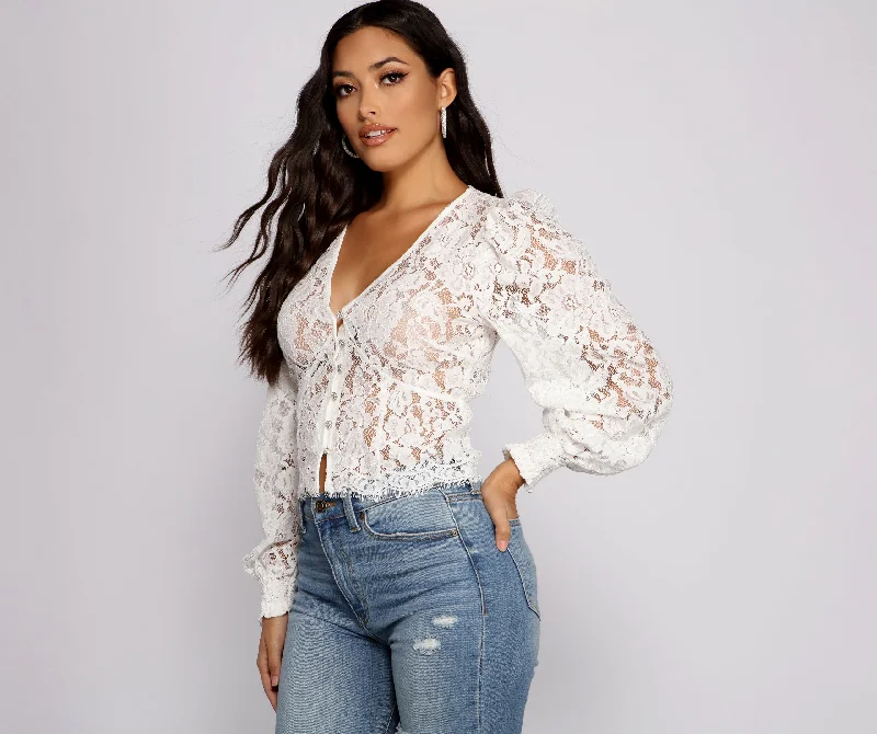 Pocket - Equipped Women Long Sleeve Top for Added FunctionalityLuxe and Lace Rhinestone Cardigan