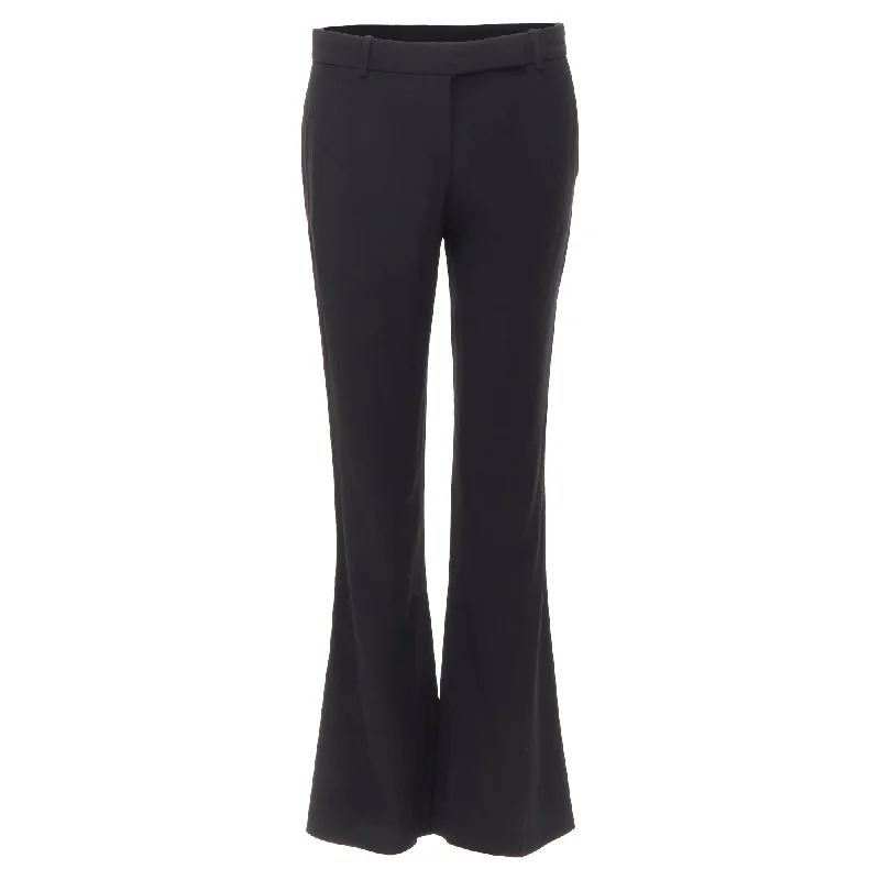 Alexander Mcqueen Black Acetate Rayon Bell Flared Crop Trousers It40 S