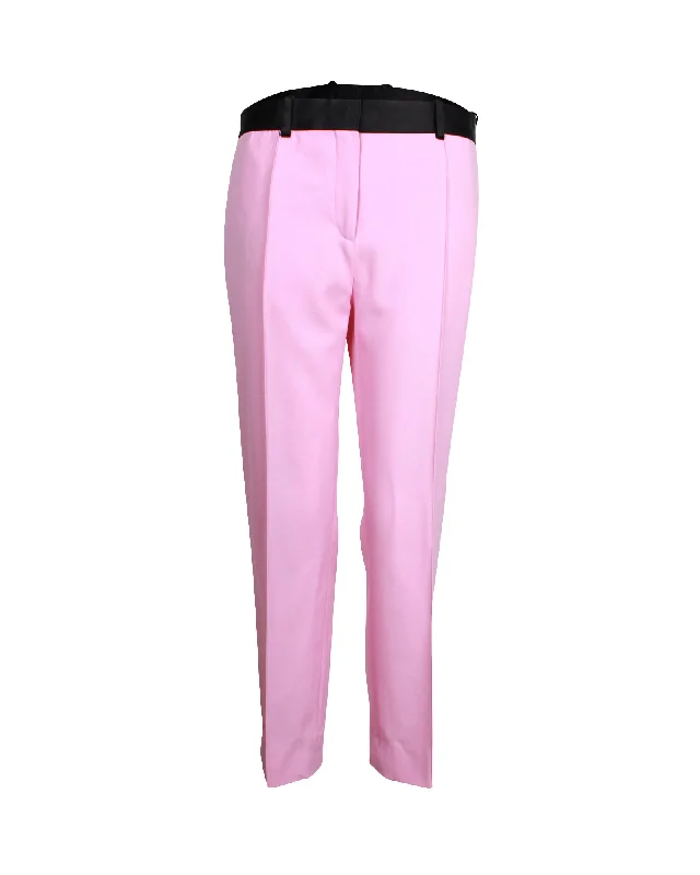 Celine Straight Leg Trousers in Pink Wool