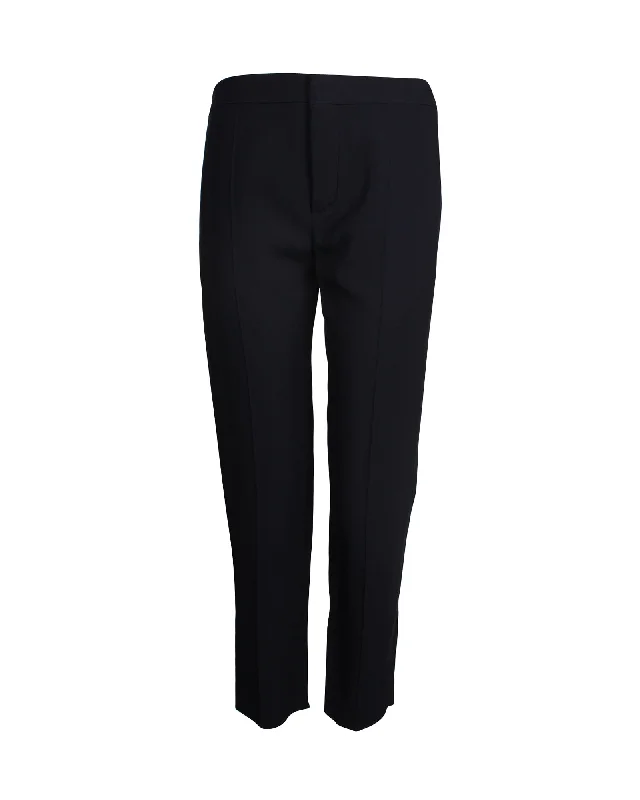 Chloé Straight Leg Trousers in Navy Blue Acetate