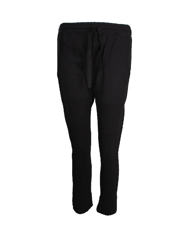 Haider Ackermann Casual Drawstring Pants in Black Cotton