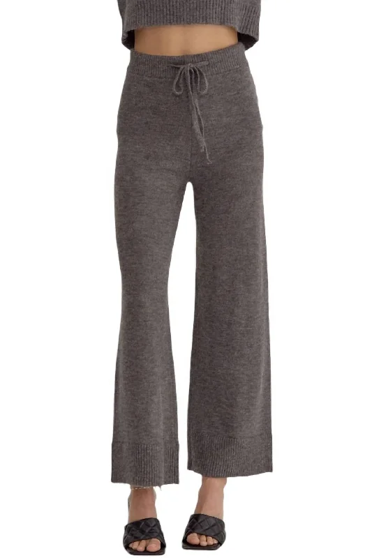 Lightweight Wide Leg Pants In Charcoal