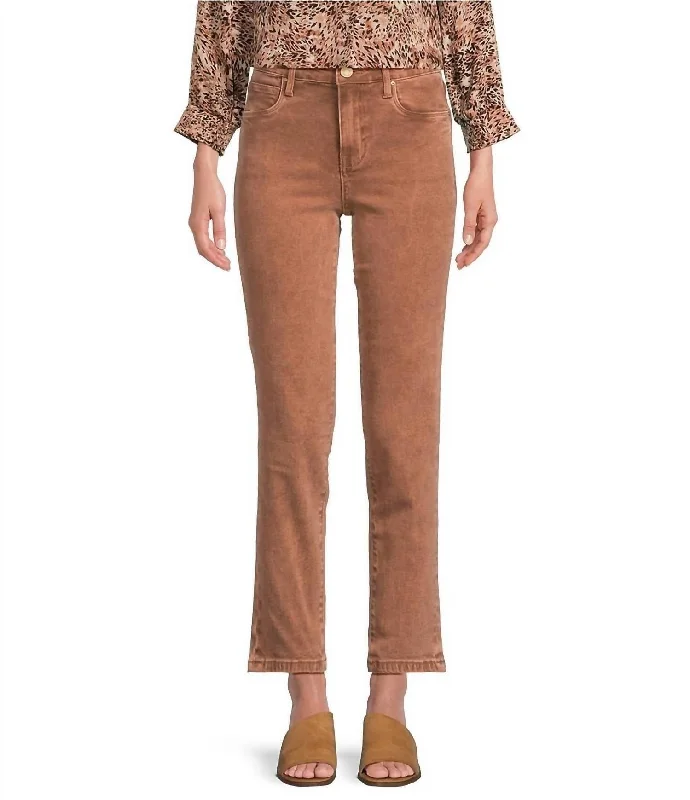 Reese High Rise Ankle Straight Leg Jean In Coffee