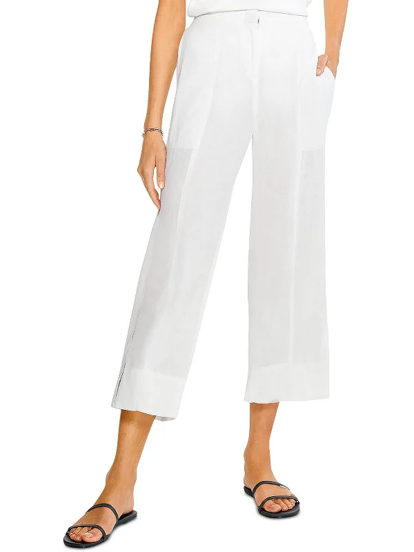 Womens Linen Relaxed Fit Wide Leg Pants