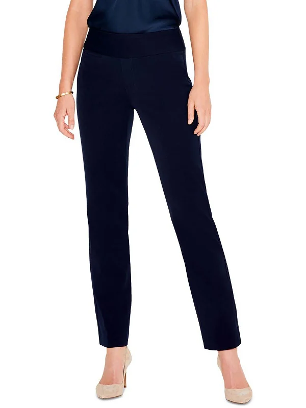 Work It Womens Knit Stretch Straight Leg Pants