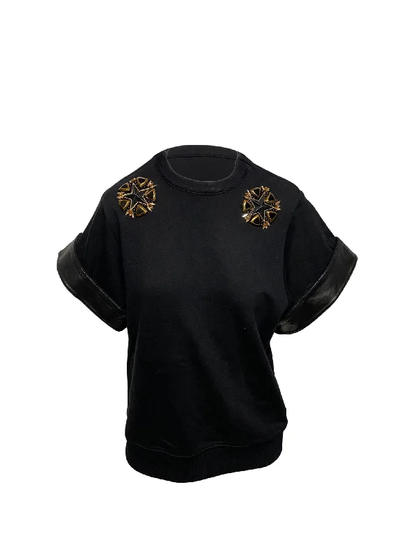 Hooded Women Sweater for Added Comfort and StyleHooded Women Sweater for Added Comfort and StyleGivenchy Star Embellished Blouse in Black Cotton