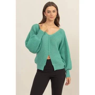 Open - Front Women Sweater for Easy LayeringOpen - Front Women Sweater for Easy LayeringIvy Split Hem Sweater