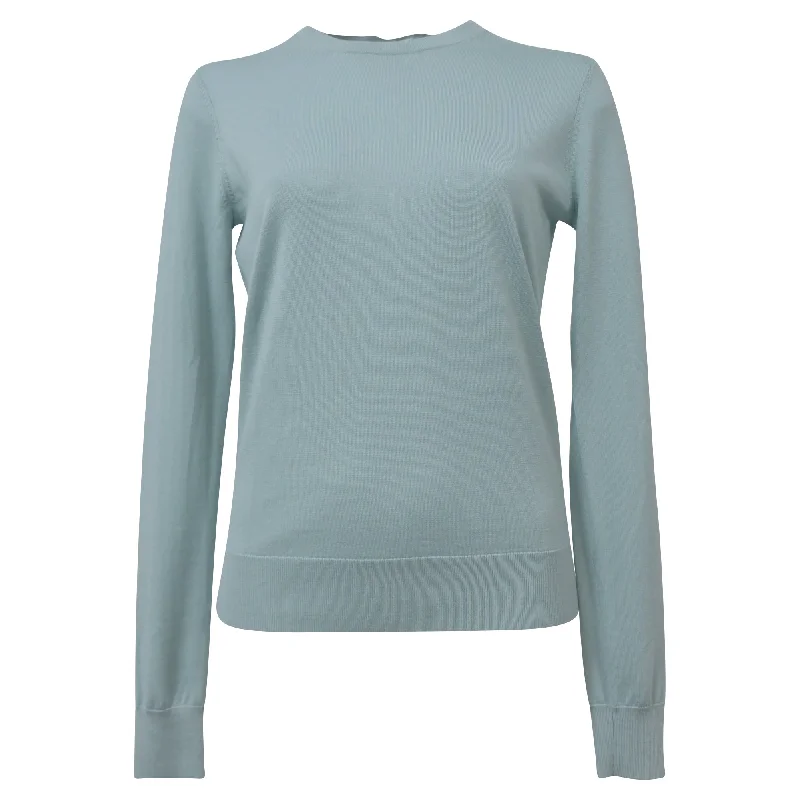 Lightweight Women Sweater for Spring and FallLightweight Women Sweater for Spring and FallTheory Crewneck Regal Sweater in Light Blue Wool