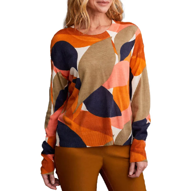 V - Neck Women Sweater to Elongate the NecklineV - Neck Women Sweater to Elongate the NecklineTribal Crew Neck Printed Sweater - DesertSun