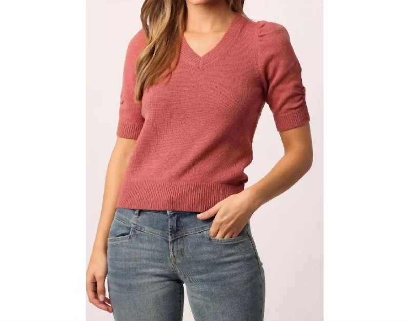 Mock - Neck Women Sweater for a Modern TwistMock - Neck Women Sweater for a Modern TwistAlexandra Sweater in Rosewood