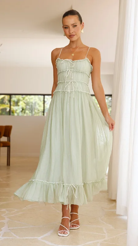 Halter Neck Women Dress to Show Off the Shoulders and NecklineHalo Maxi Dress - Sage