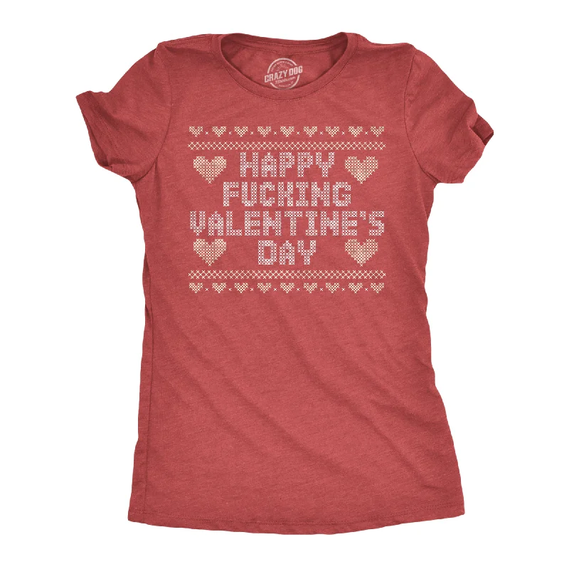 Crop Top Women T Shirt to Pair with High - Waisted BottomsHappy Fucking Valentines Day Women's T Shirt