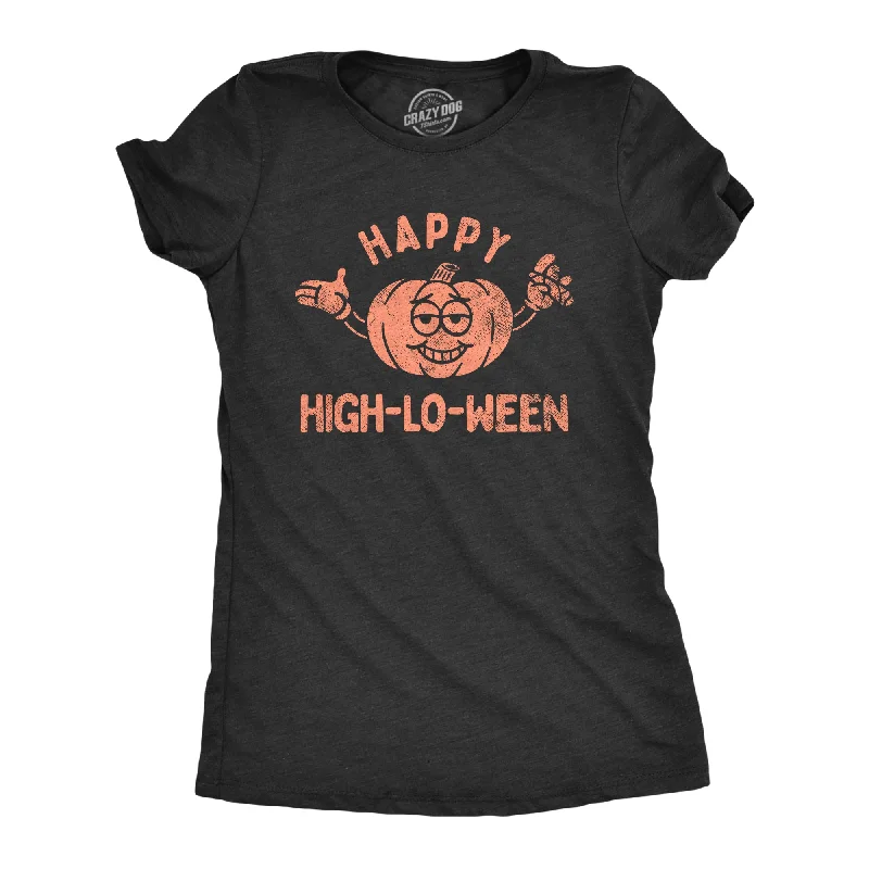 Pocketed Women T Shirt for Added FunctionalityHappy High Lo Ween Women's T Shirt