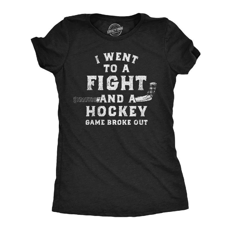 Sequined Women T Shirt for a Sparkly Night OutI Went To A Fight And A Hockey Game Broke Out Women's T Shirt