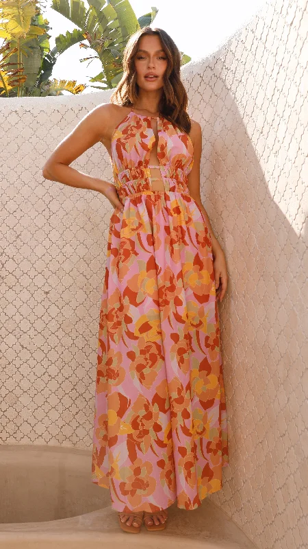 Off - the - Shoulder Women Dress for a Romantic and Feminine LookIvy Maxi Dress - Pink Multi