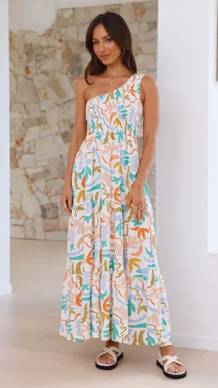 Strapless Women Dress with a Built - in Bra for Comfort and SupportJaci Midi Dress - Tierra Print