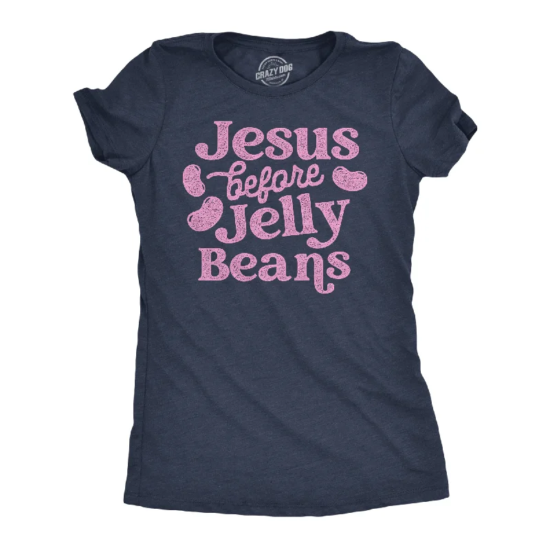 Embroidered Women T Shirt with Intricate DetailsJesus Before Jelly Beans Women's T Shirt