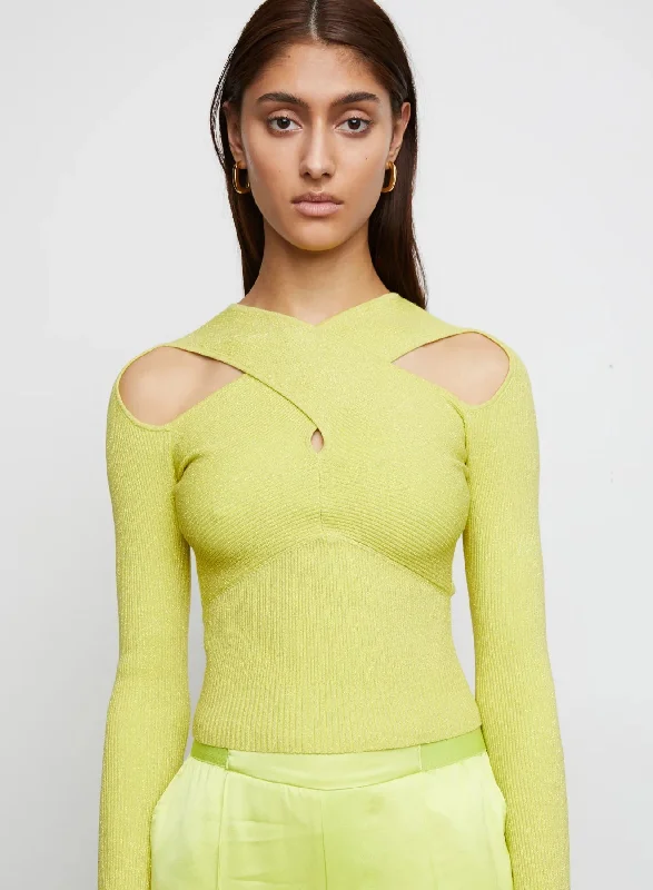 Organic Cotton Women Sweater for an Eco - Friendly ChoiceOrganic Cotton Women Sweater for an Eco - Friendly ChoiceMimosa Hazel Stretch Cold Shoulder Cutout Sweater