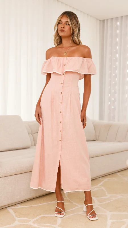 Sheath Women Dress with a Tailored Fit for a Professional LookOhela Maxi Dress - Blush