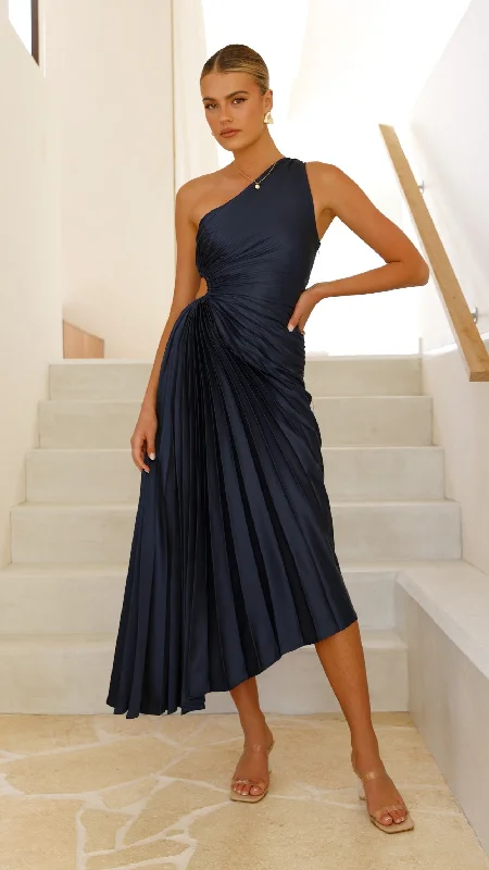 Halter Neck Women Dress to Show Off the Shoulders and NecklineOlivia Maxi Dress - Navy