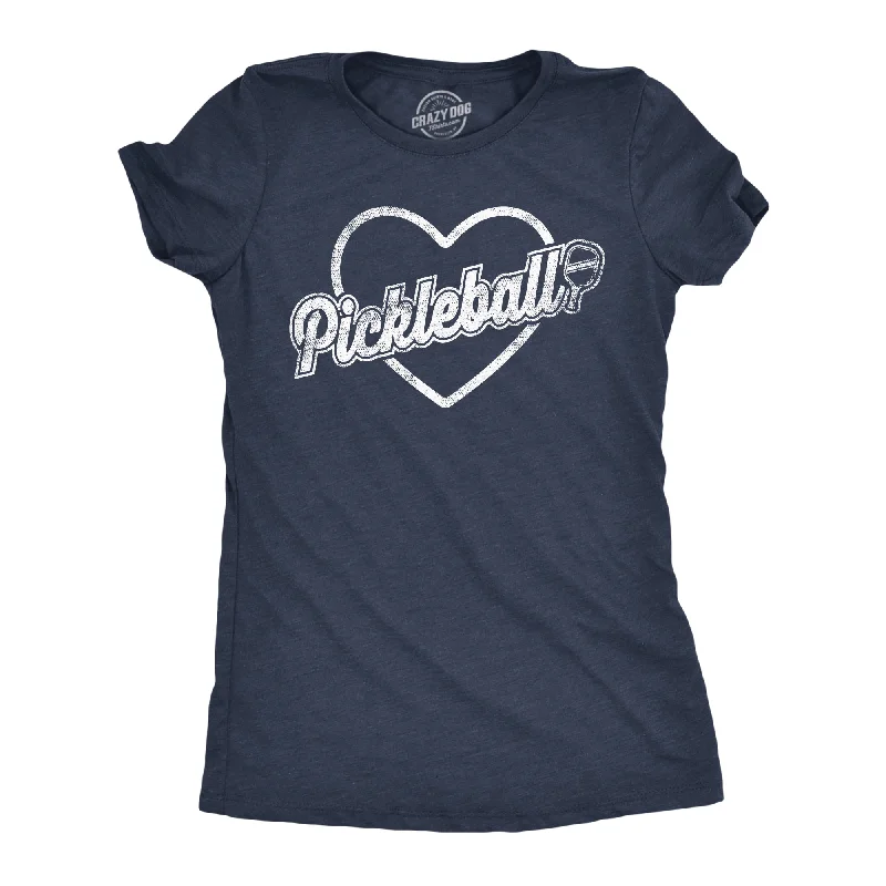 Crew Neck Women T Shirt with a Timeless DesignPickleball Heart Women's T Shirt