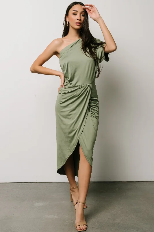 Sheath Women Dress with a Tailored Fit for a Professional LookAddison Midi Dress | Dusty Sage