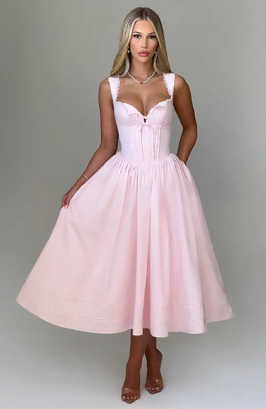 Backless Women Dress for a Sexy and Alluring Look at Evening EventsMarlena Midi Dress - Blush