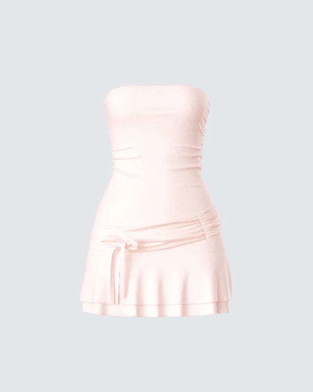 Empire Waist Women Dress to Accentuate the Bust and Conceal the WaistNasrin Pink Jersey Mini Dress