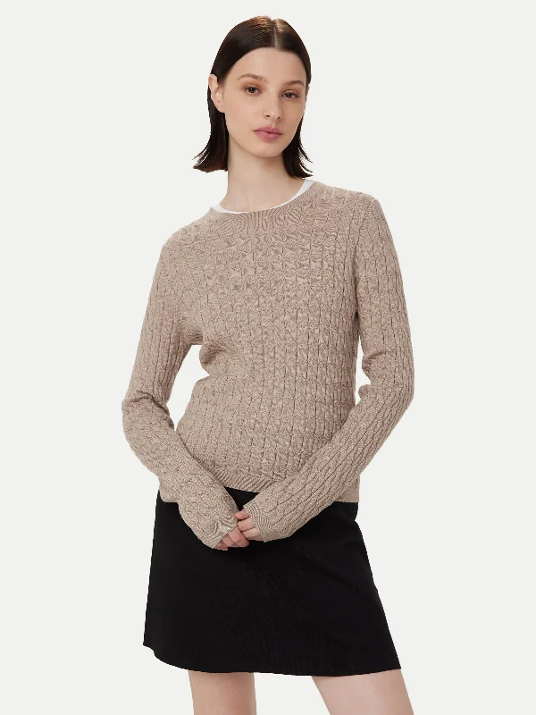 Plus - Size Women Sweater with a Flattering FitPlus - Size Women Sweater with a Flattering FitThe Merino Wool Sweater  in Taupe