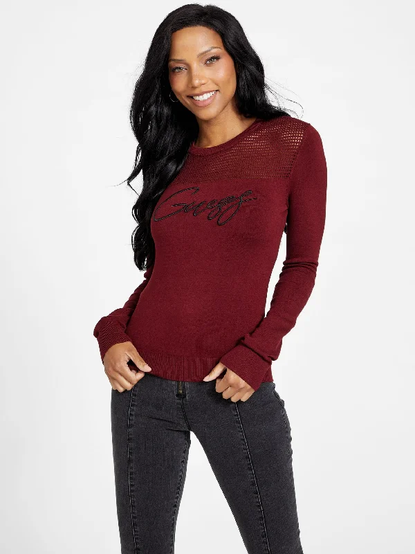 Plus - Size Women Sweater with a Flattering FitPlus - Size Women Sweater with a Flattering FitEco Waden Mesh Sweater