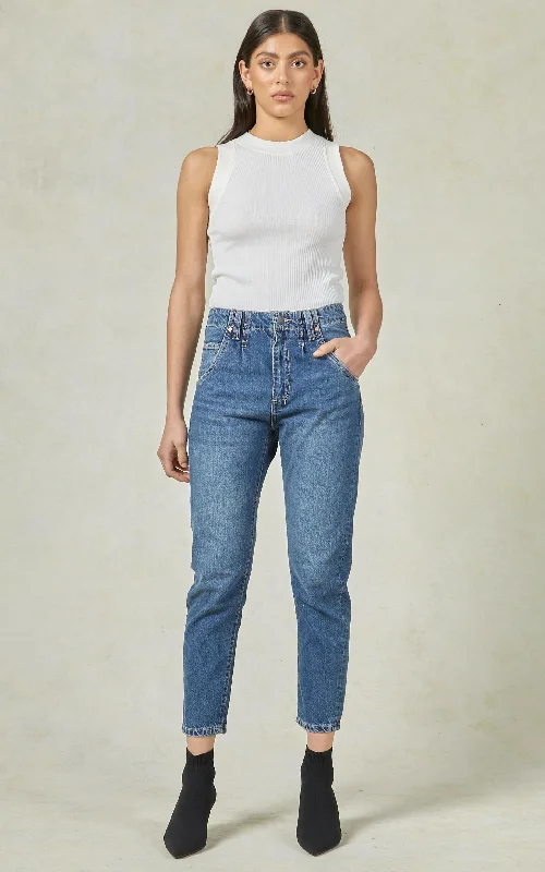 Embellished women jeans with studs or rhinestones for a glamorous touchDrifter Blur Blue Jeans