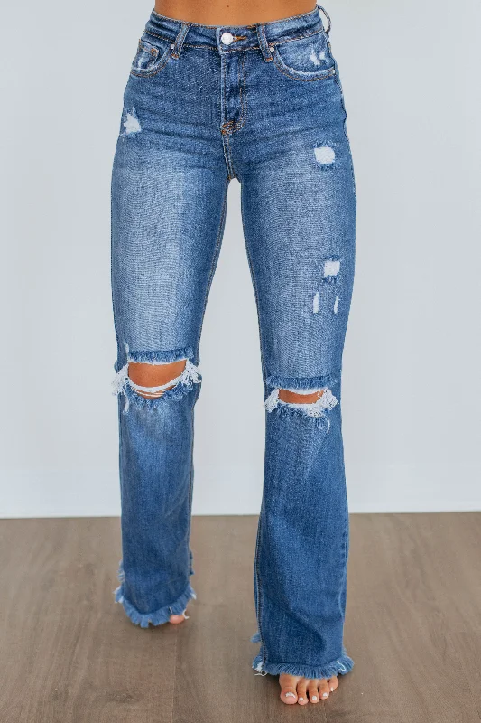 Bootcut women jeans to complement various shoe stylesEloise Risen Jeans - Dark Wash