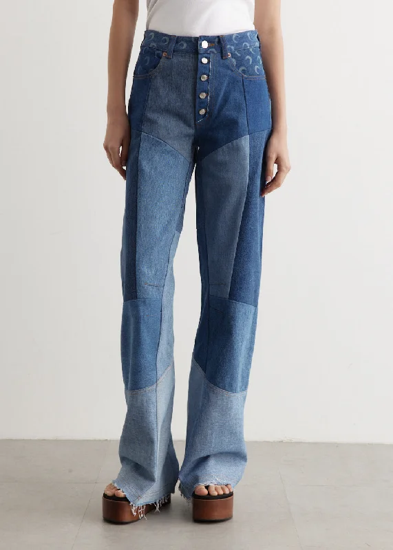 Mom jeans for a nostalgic and casual lookRegenerated Denim Flare Pants