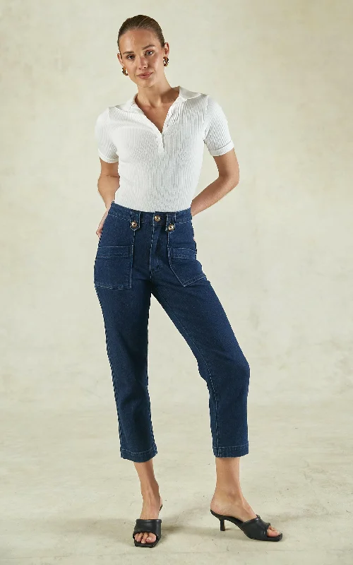 Bootcut women jeans to complement various shoe stylesStella Stretch High Waisted Indigo Trousers