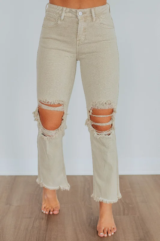 High - waisted women jeans for a flattering silhouetteWillow Risen Jeans - Sand