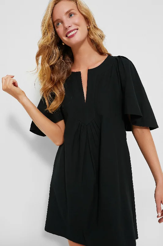 Off - the - Shoulder Women Dress for a Romantic and Feminine LookBlack Finley Flutter Sleeve Dress