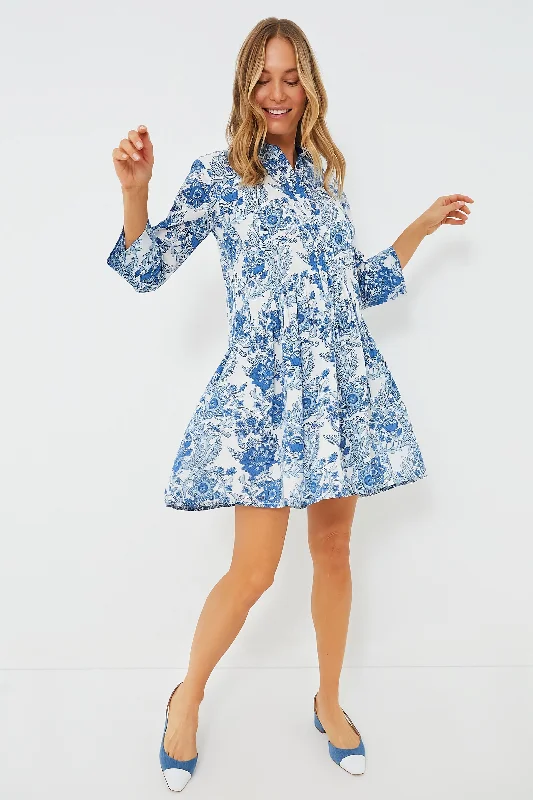 Ruffled Women Dress with Multiple Layers for a Playful and Girly StyleExclusive Blue Leticia Deauville Mini Dress