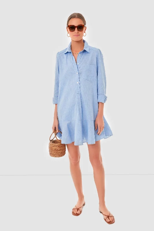 Mini Women Dress with a Short Hem for a Young and Trendy StyleChambray Callahan Shirt Dress