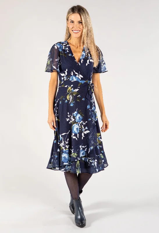 Printed Abstract Women Dress for a Modern and Artistic AppealFloral Wrap Dress