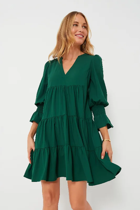 Backless Women Dress for a Sexy and Alluring Look at Evening EventsHunter Green Crepe Kenzo Dress