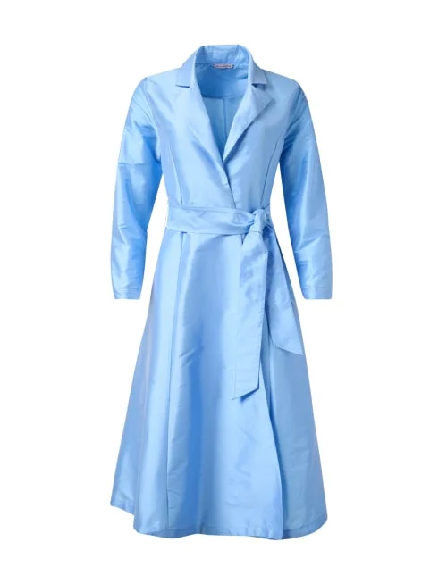 Pleated Women Dress with a Timeless and Elegant TextureLucille Blue Wrap Dress