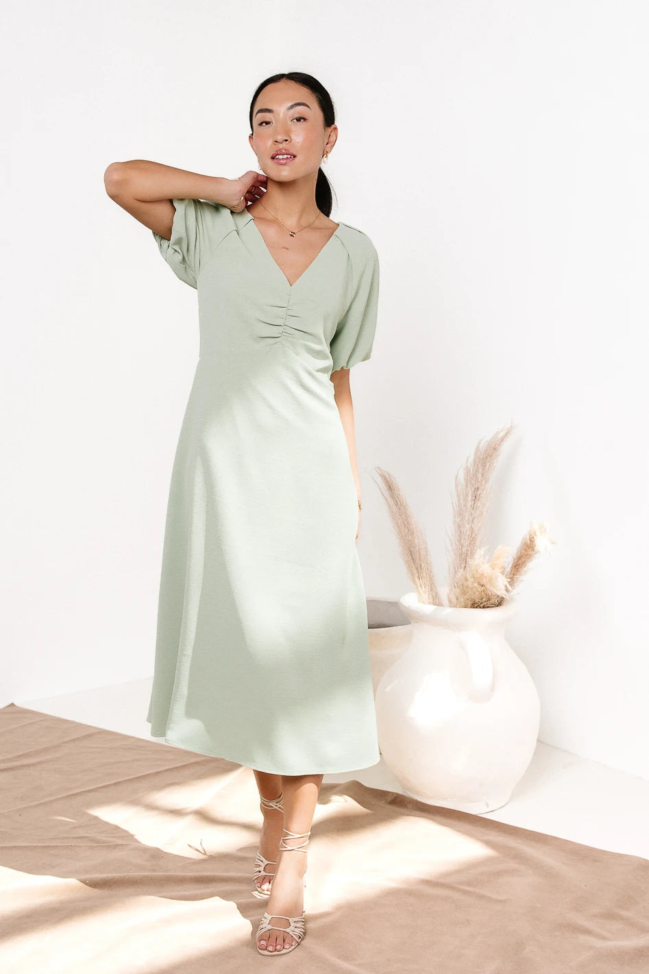 Halter Neck Women Dress to Show Off the Shoulders and NecklineMaeve Midi Dress in Mint - FINAL SALE